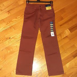 Falls Creek - Slim Fit Adjustable Waist Jeans/Pants - Rust/Maroon - Boy's Size 7